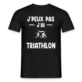 I can't I have triathlon triathlete gift - Men's T-Shirt - black - Front - AI Model Male 178 light (178cm)