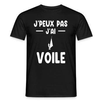 je peux pas j'ai voile cadeau planchiste - T-shirt homme - noir - Devant - AI Model Male 178 light (178cm)
