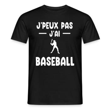 je peux pas j'ai baseball cadeau baseballeur - T-shirt homme - noir - Devant - AI Model Male 178 light (178cm)