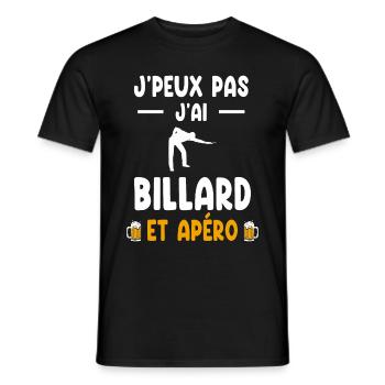 billardspieler Ich kann nicht Apéro Billard haben - Männer T-Shirt - Schwarz - Vorne - AI Model Male 178 light (178cm)