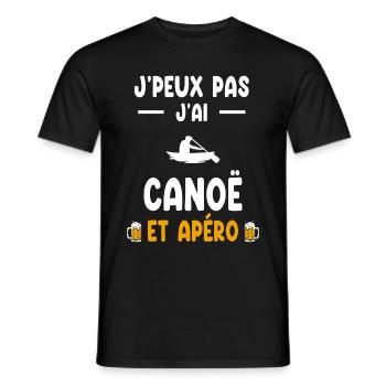 Kanute Ich kann nicht Ich kann Kanu Apéro trinken - Männer T-Shirt - Schwarz - Vorne - AI Model Male 178 light (178cm)