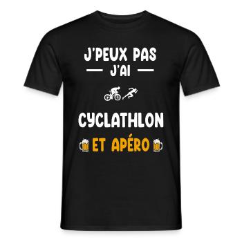 athlète je peux pas j'ai cyclathlon apéro - T-shirt homme - noir - Devant - AI Model Male 178 light (178cm)
