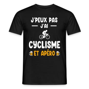 cyclist I can't I have cycling aperitif - Men's T-Shirt - black - Front - AI Model Male 178 light (178cm)