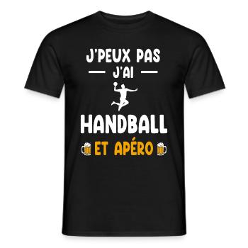 Handballer Ich kann nicht Ich habe Handball Aperitif - Männer T-Shirt - Schwarz - Vorne - AI Model Male 178 light (178cm)