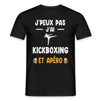 Kickboxer Ich kann nicht Ich kann Kickboxen Aperitif - Männer T-Shirt - Schwarz - Vorne - AI Model Male 178 light (178cm)