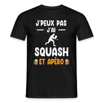 badiste je peux pas j'ai squash apéro - T-shirt homme - noir - Devant - AI Model Male 178 light (178cm)