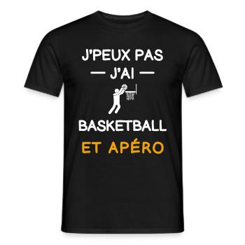 I can't I have basketball aperitif basketball basketball player - Men's T-Shirt - black - Front - AI Model Male 178 light (178cm)