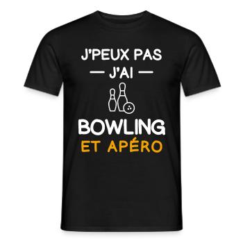 je peux pas j'ai bowling apéro bouliste - T-shirt homme - noir - Devant - AI Model Male 178 light (178cm)