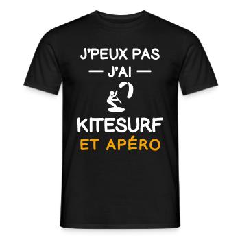 I can't I have Kitesurfing aperitif kitesurfer - Men's T-Shirt - black - Front - AI Model Male 178 light (178cm)