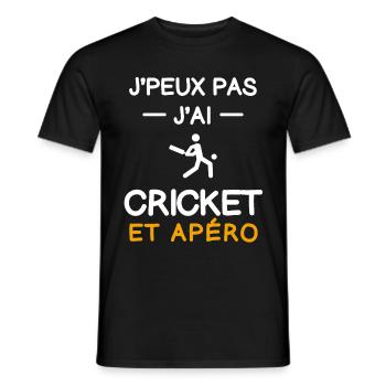 I can't I have cricket aperitif batsman - Men's T-Shirt - black - Front - AI Model Male 178 light (178cm)