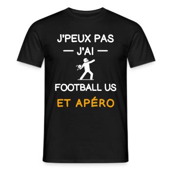 I can't American football aperitif footballer - Men's T-Shirt - black - Front - AI Model Male 178 light (178cm)
