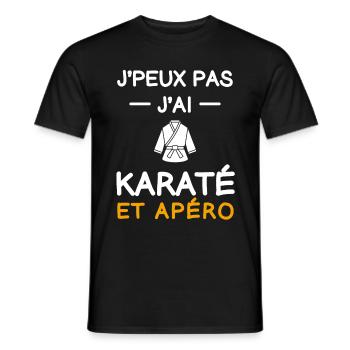 je peux pas j'ai karaté apéro karatéka - T-shirt homme - noir - Devant - AI Model Male 178 light (178cm)