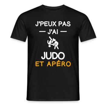 Ich kann nicht, ich habe Judo, Aperitif, Judoka - Männer T-Shirt - Schwarz - Vorne - AI Model Male 178 light (178cm)