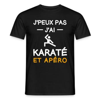 je peux pas j'ai karaté apéro karatéka - T-shirt homme - noir - Devant - AI Model Male 178 light (178cm)