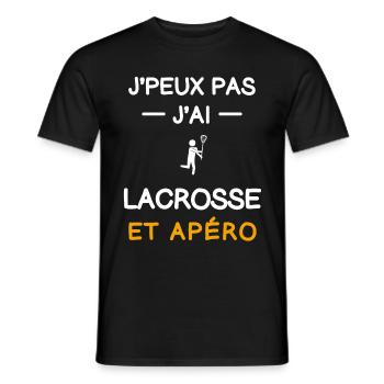 je peux pas j'ai lacrosse apéro hockeyeur - T-shirt homme - noir - Devant - AI Model Male 178 light (178cm)