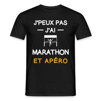 I can't I have marathon aperitif runner - Men's T-Shirt - black - Front - AI Model Male 178 light (178cm)