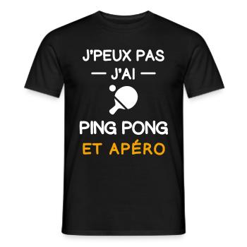 Ich kann nicht, ich habe Tischtennisschläger, Aperitif - Männer T-Shirt - Schwarz - Vorne - AI Model Male 178 light (178cm)