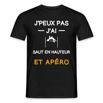 je peux pas j'ai saut en hauteur apéro athlète - T-shirt homme - noir - Devant - AI Model Male 178 light (178cm)