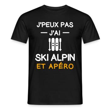 Ich kann nicht haben Ich Ski Alpin Aperitif Skifahrer - Männer T-Shirt - Schwarz - Vorne - AI Model Male 178 light (178cm)