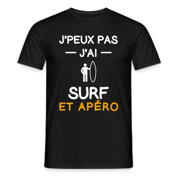 I can't I surf man aperitif surfer - Men's T-Shirt - black - Front - AI Model Male 178 light (178cm)