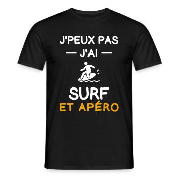 I can't I have surf apéro surfer - Men's T-Shirt - black - Front - AI Model Male 178 light (178cm)