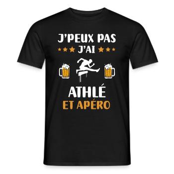 I can't hurdle race aperitif humor gift - Men's T-Shirt - black - Front - AI Model Male 178 light (178cm)