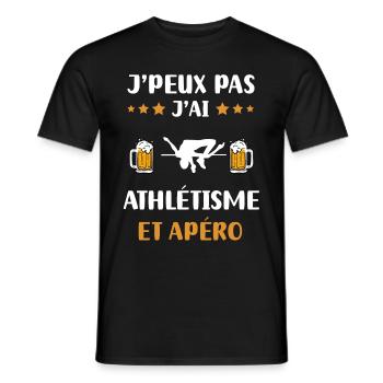 je peux pas j'ai saut en hauteur apéro cadeau - T-shirt homme - noir - Devant - AI Model Male 178 light (178cm)