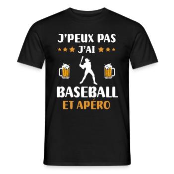 I can't I have baseball aperitif humor gift - Men's T-Shirt - black - Front - AI Model Male 178 light (178cm)
