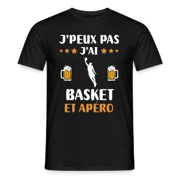 I can't I have basketball aperitif humor gift - Men's T-Shirt - black - Front - AI Model Male 178 light (178cm)