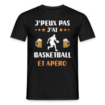 I can't I have basketball aperitif humor gift - Men's T-Shirt - black - Front - AI Model Male 178 light (178cm)