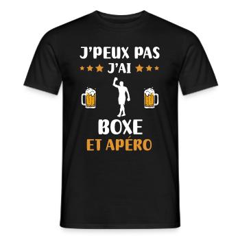 I can't I boxed man aperitif humor gift - Men's T-Shirt - black - Front - AI Model Male 178 light (178cm)