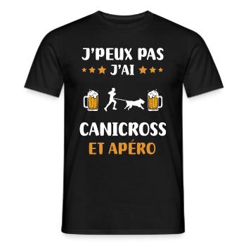 Ich kann nicht Ich Canicross Aperitif Humor Geschenk - Männer T-Shirt - Schwarz - Vorne - AI Model Male 178 light (178cm)