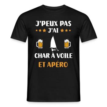 Ich kann nicht sand Segeln Aperitif Humor Geschenk - Männer T-Shirt - Schwarz - Vorne - AI Model Male 178 light (178cm)
