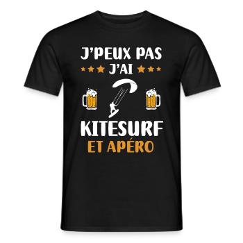 I can't I kitesurf aperitif humor gift - Men's T-Shirt - black - Front - AI Model Male 178 light (178cm)