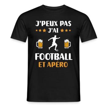 I can't I have football aperitif humor gift - Men's T-Shirt - black - Front - AI Model Male 178 light (178cm)
