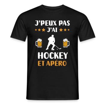 Ich kann nicht, ich habe Hockey, Aperitif, Humor, Geschenk - Männer T-Shirt - Schwarz - Vorne - AI Model Male 178 light (178cm)