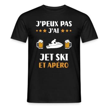 I can't I jet ski aperitif humor gift - Men's T-Shirt - black - Front - AI Model Male 178 light (178cm)