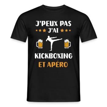 Ich kann nicht Ich Kickboxen Aperitif Humor Geschenk - Männer T-Shirt - Schwarz - Vorne - AI Model Male 178 light (178cm)