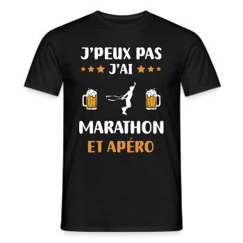 I can't I have marathon aperitif humor gift - Men's T-Shirt - black - Front - AI Model Male 178 light (178cm)