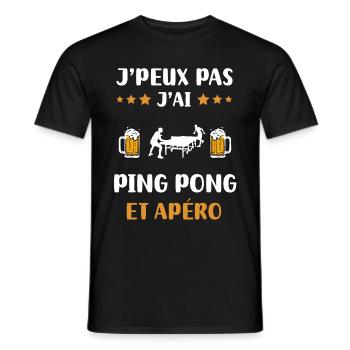 Ich kann nicht, ich habe Tischtennis, Aperitif, Humor, Geschenk - Männer T-Shirt - Schwarz - Vorne - AI Model Male 178 light (178cm)