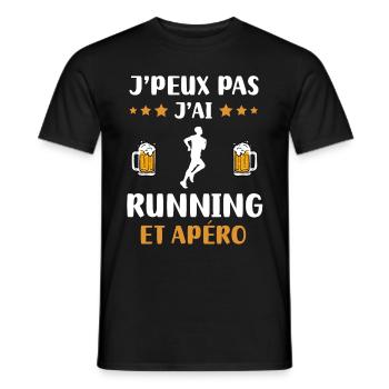 je peux pas j'ai running apéro humour cadeau - T-shirt homme - noir - Devant - AI Model Male 178 light (178cm)