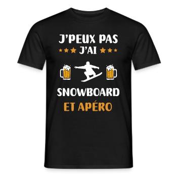 Ich kann nicht Snowboard Aperitif Humor Geschenk - Männer T-Shirt - Schwarz - Vorne - AI Model Male 178 light (178cm)