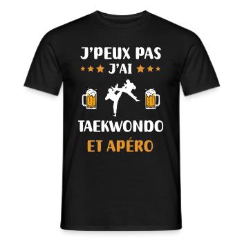 je peux pas j'ai taekwondo apéro humour cadeau - T-shirt homme - noir - Devant - AI Model Male 178 light (178cm)