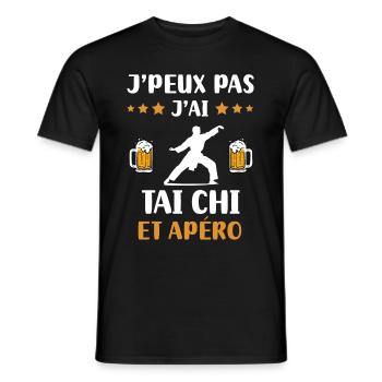 je peux pas j'ai tai chi apéro humour cadeau - T-shirt homme - noir - Devant - AI Model Male 178 light (178cm)