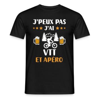 je peux pas j'ai VTT apéro humour cadeau - T-shirt homme - noir - Devant - AI Model Male 178 light (178cm)