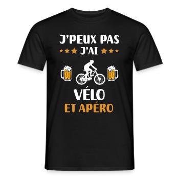 Ich kann nicht, ich habe Fahrrad, Aperitif, Humor, Geschenk - Männer T-Shirt - Schwarz - Vorne - AI Model Male 178 light (178cm)