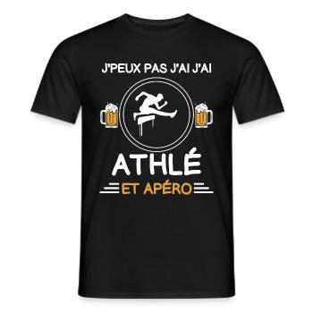 I can't hurdle race aperitif athlete - Men's T-Shirt - black - Front - AI Model Male 178 light (178cm)
