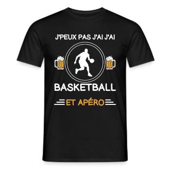 I can't I have basketball aperitif basketball basketball player - Men's T-Shirt - black - Front - AI Model Male 178 light (178cm)