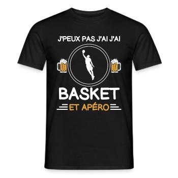 I can't I have basketball aperitif basketball player - Men's T-Shirt - black - Front - AI Model Male 178 light (178cm)
