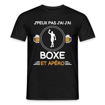 I can't I boxed man aperitif boxer - Men's T-Shirt - black - Front - AI Model Male 178 light (178cm)